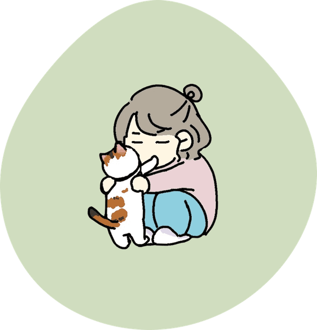 Yuri and her cat illustration